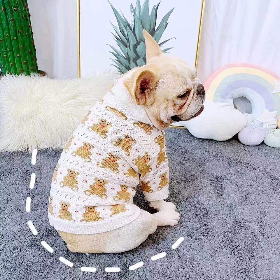 Dog Gingerman Christmas Cardigan Sweater - Frenchiely 