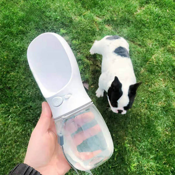 Dog Portable Water Drinking Bottle Bowl Outdoor Feeder - Frenchiely