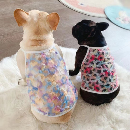 Frenchiely Dog Summer Mesh Floral Shirt for Female Dogs 0