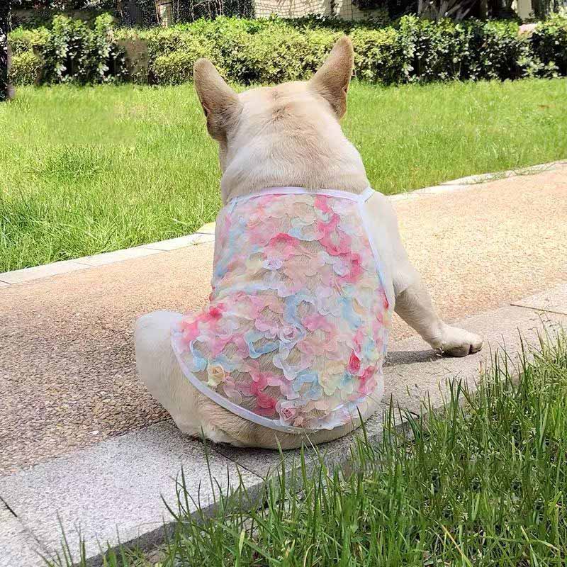 Frenchiely Dog Summer Mesh Floral Shirt for Female Dogs 0