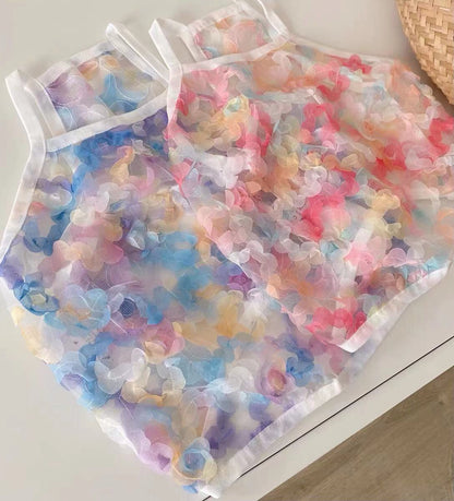 Frenchiely Dog Summer Mesh Floral Shirt for Female Dogs 0