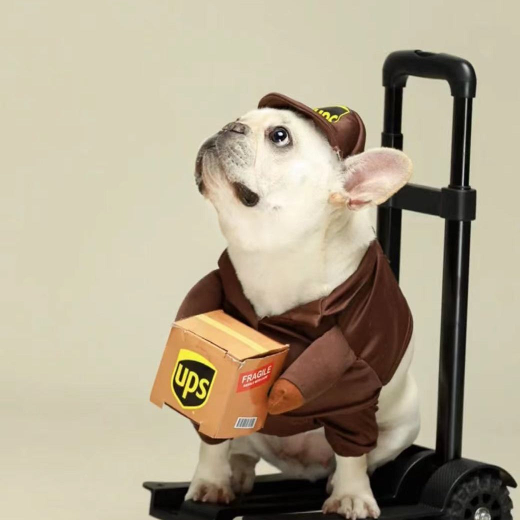 Frenchiely Dog USPS UPS Costume for Small Medium Dogs 0