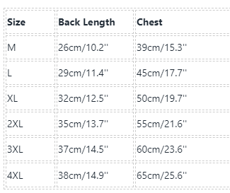Frenchiely Fluffy Warm Dog Jacket Coat for Frenchies size chart