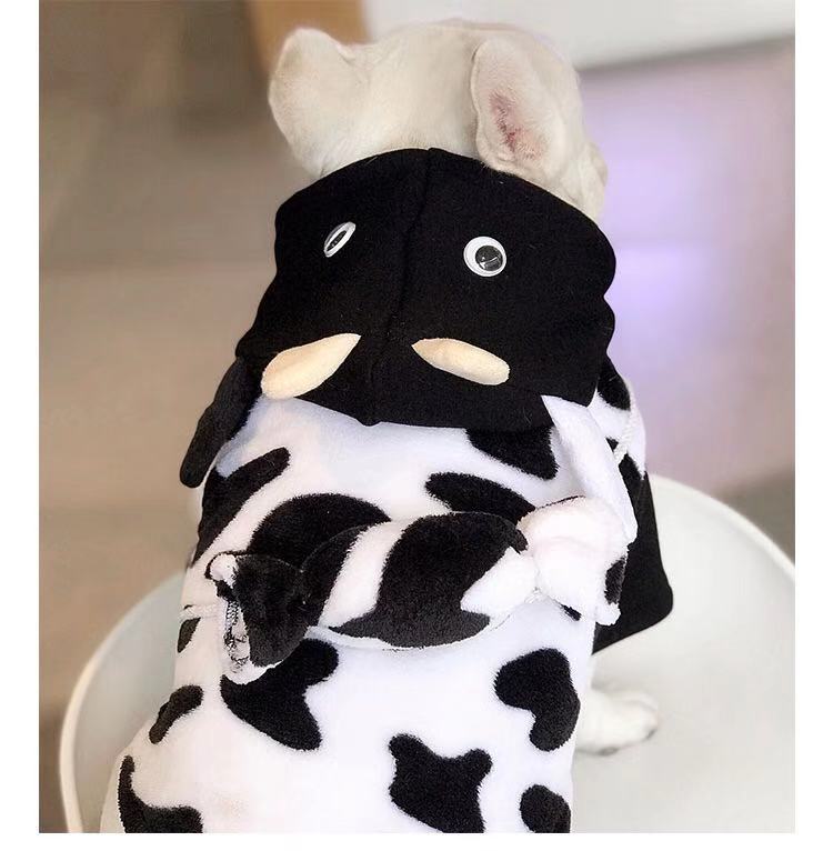 French Bulldog Halloween Cow Costumes with Bag Attached