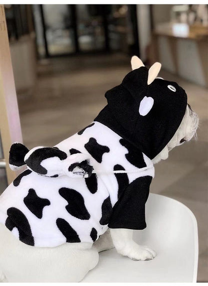 French Bulldog Halloween Cow Costumes with Bag Attached