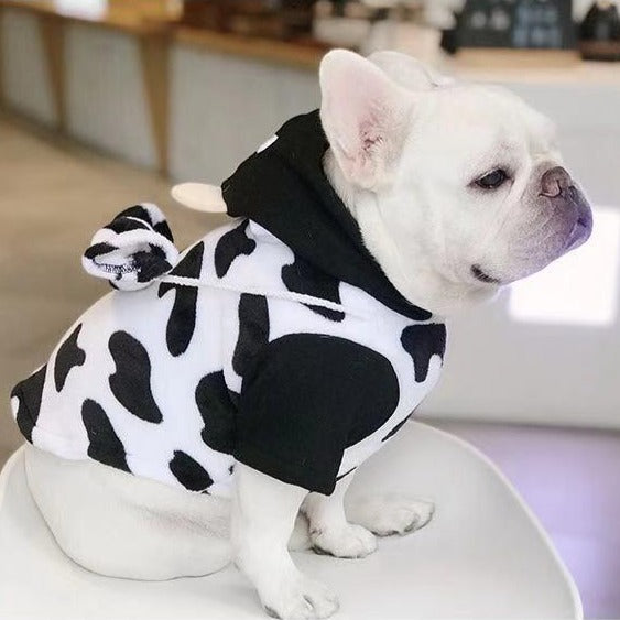 French Bulldog Halloween Cow Costumes with Bag Attached