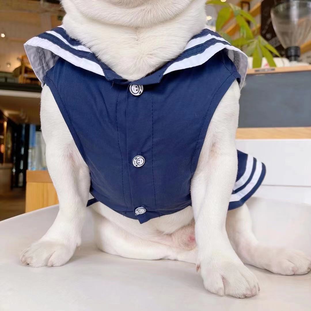 Frenchiely French Bulldog Navy Blue Dress 0