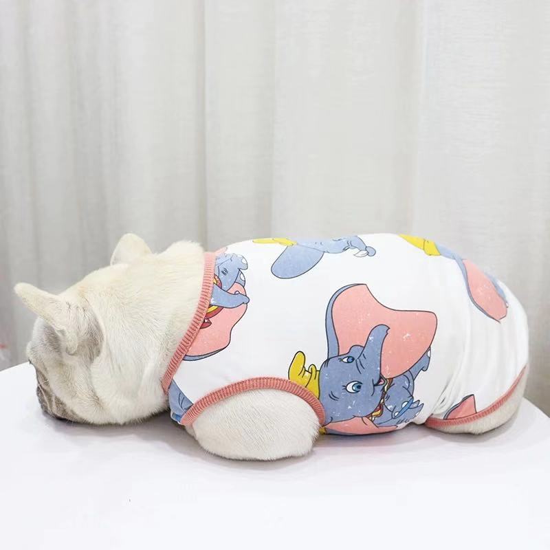 Medium Dogs Cartoon Elephant Cotton Shirt - Frenchiely