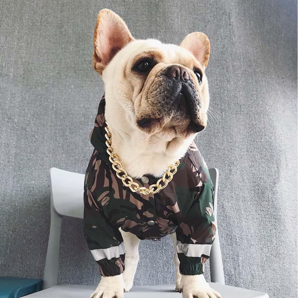 Dog Camo Hooded Reflective Rain Jacket - Frenchiely