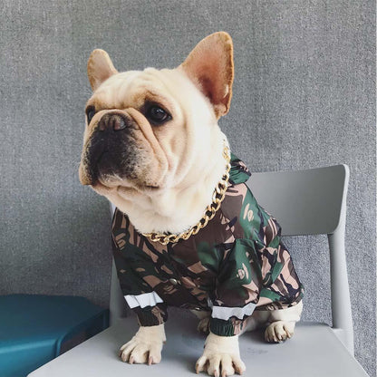 Dog Camo Hooded Reflective Rain Jacket - Frenchiely