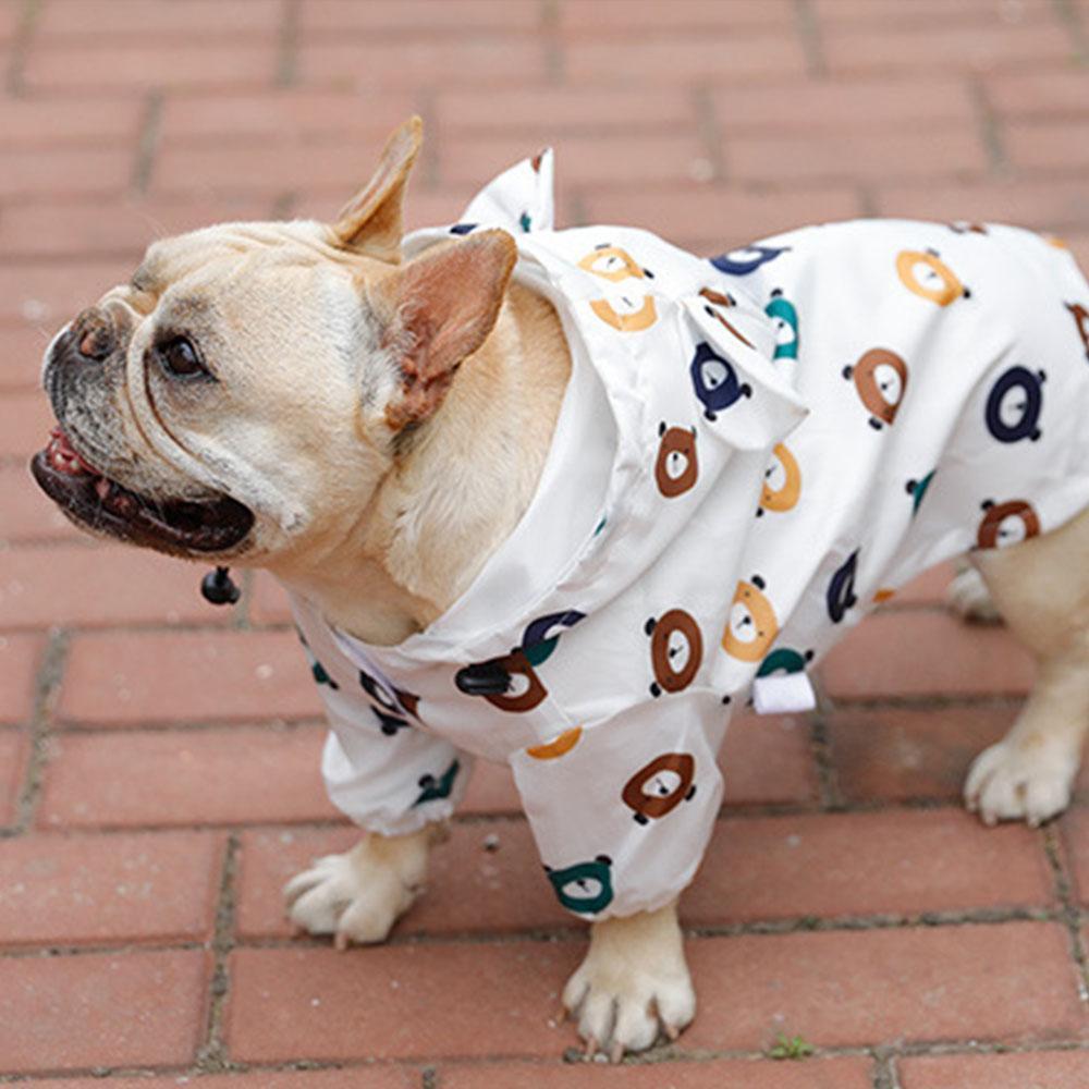 Cartoon Bear Dog Button-up Raincoats - Frenchiely