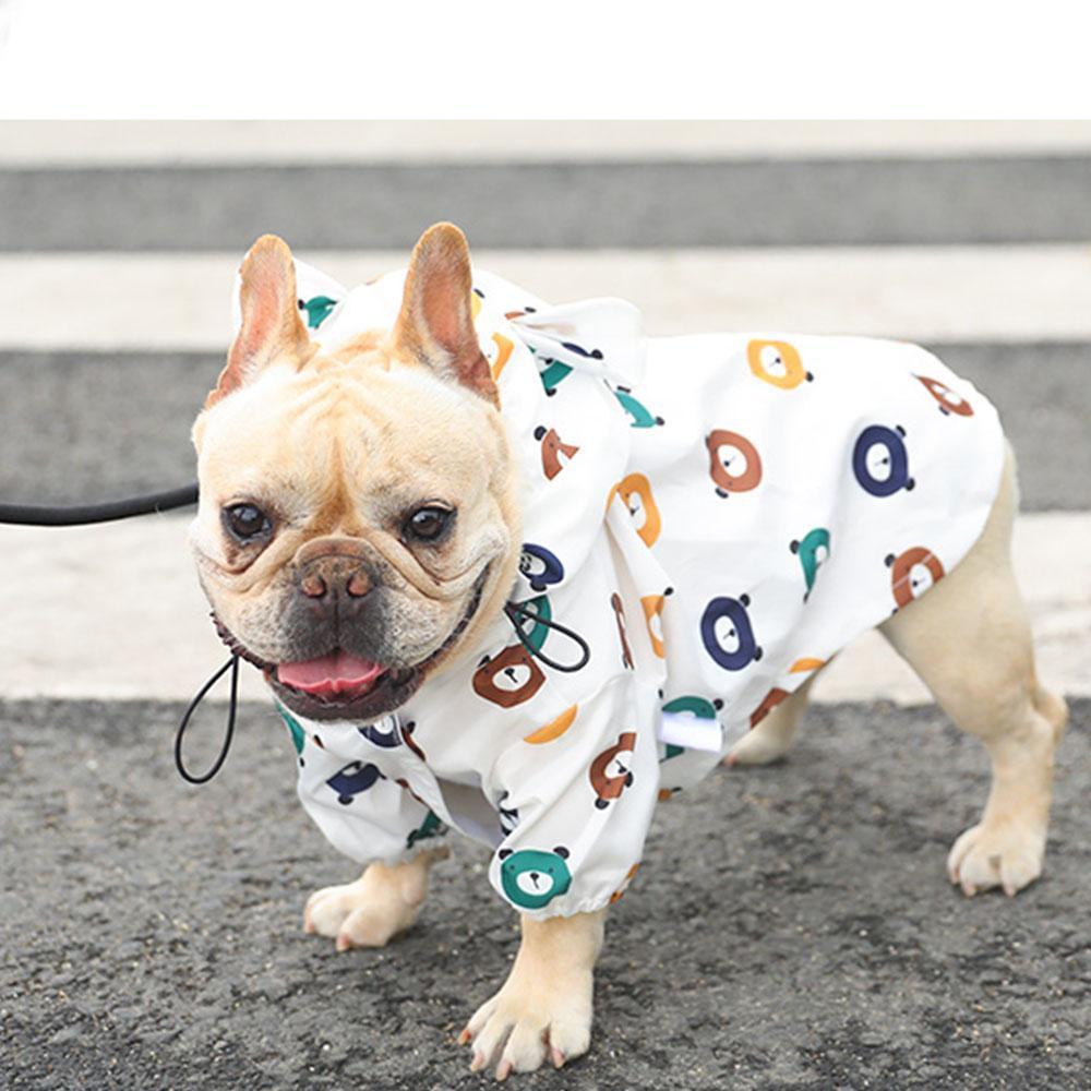 Cartoon Bear Dog Button-up Raincoats - Frenchiely