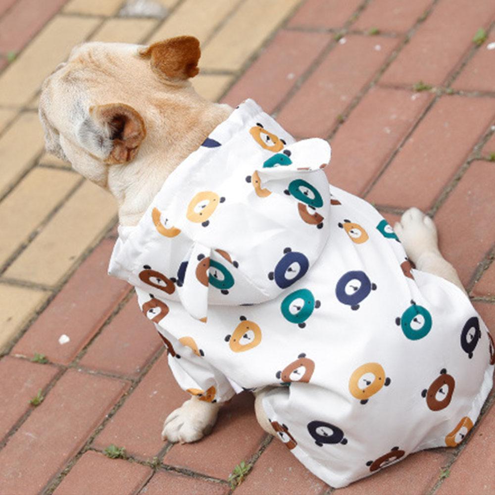 Cartoon Bear Dog Button-up Raincoats - Frenchiely