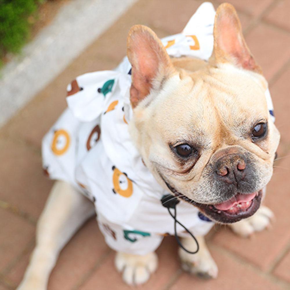 Cartoon Bear Dog Button-up Raincoats - Frenchiely
