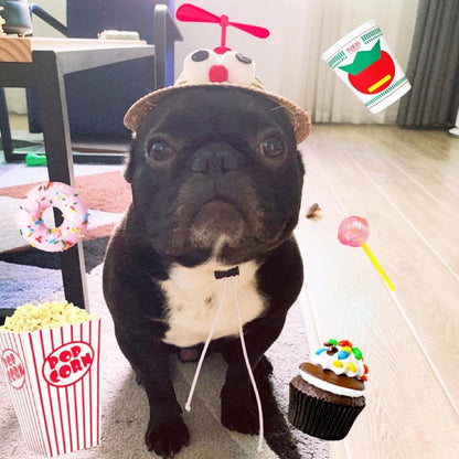 Dog Spinning Straw Hat for French Bulldog - Frenchiely