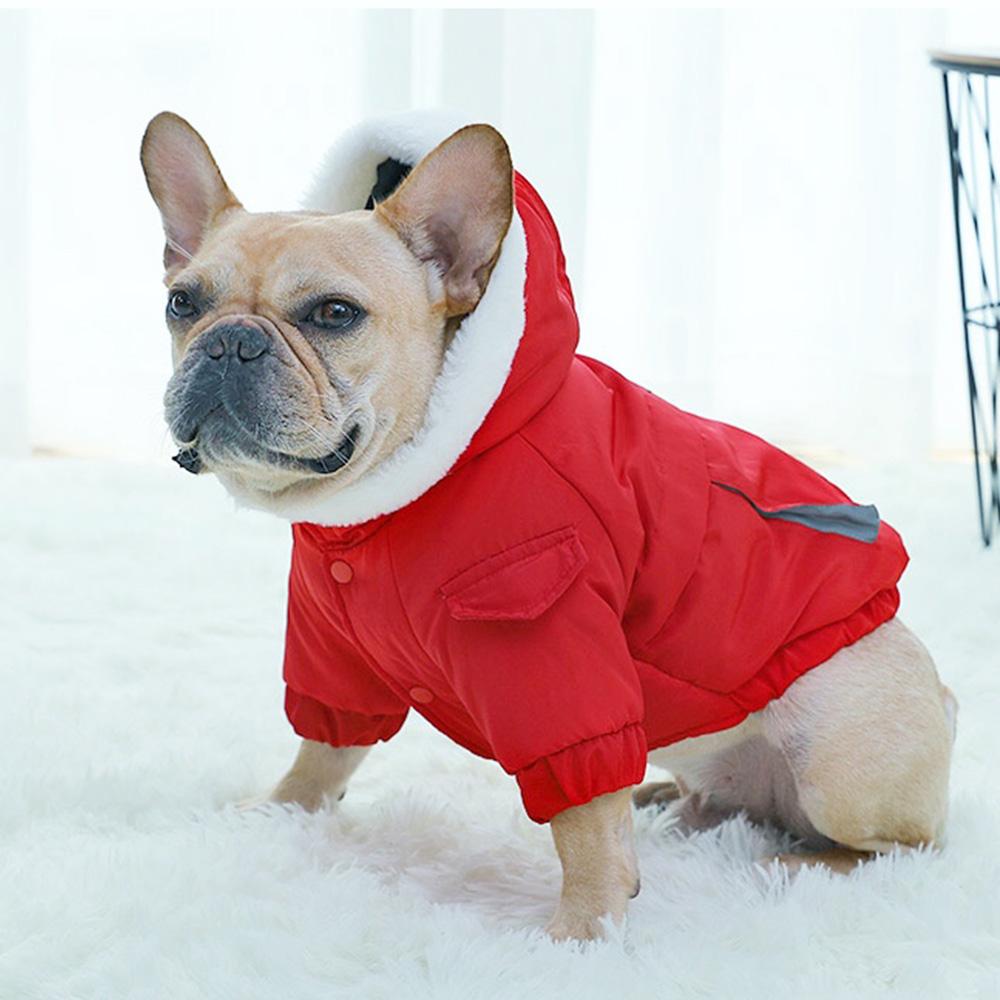 Red Hoodie Jacket Coat for Bulldogs - Frenchiely