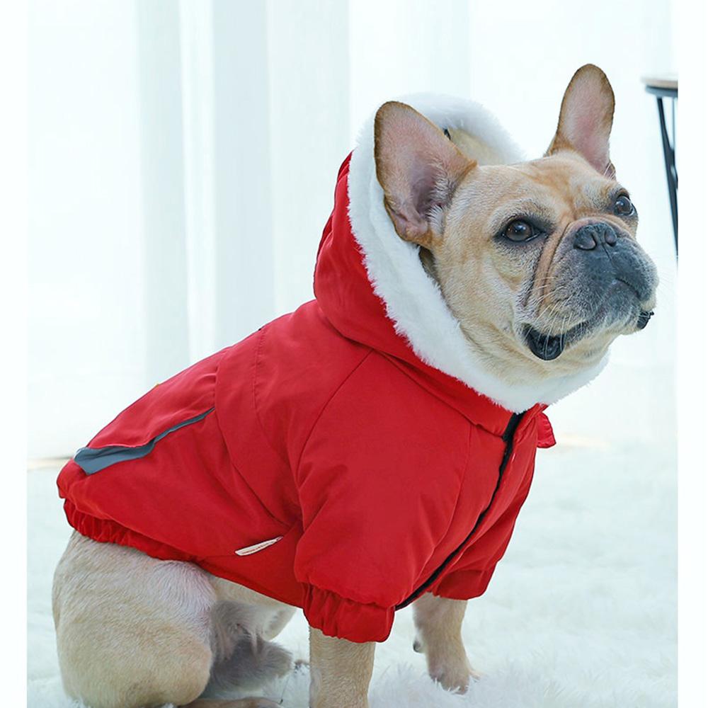 Cool Clothes for French Bulldog Bulldog Jecket Red Fleece Coat 