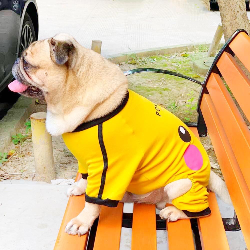 Cartoon Pikachu Frenchie Onesie for Dogs Doggie Pajamas for Dogs Frenchiely