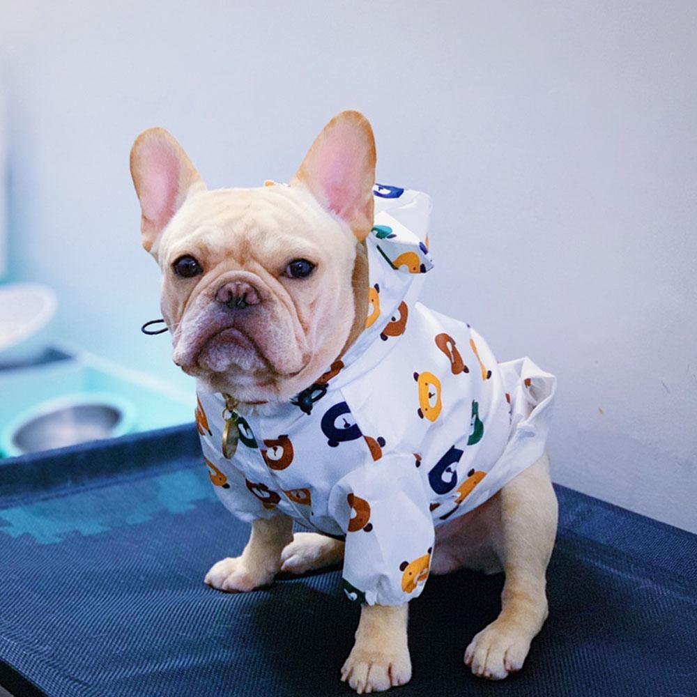 Cartoon Bear Dog Button-up Raincoats - Frenchiely