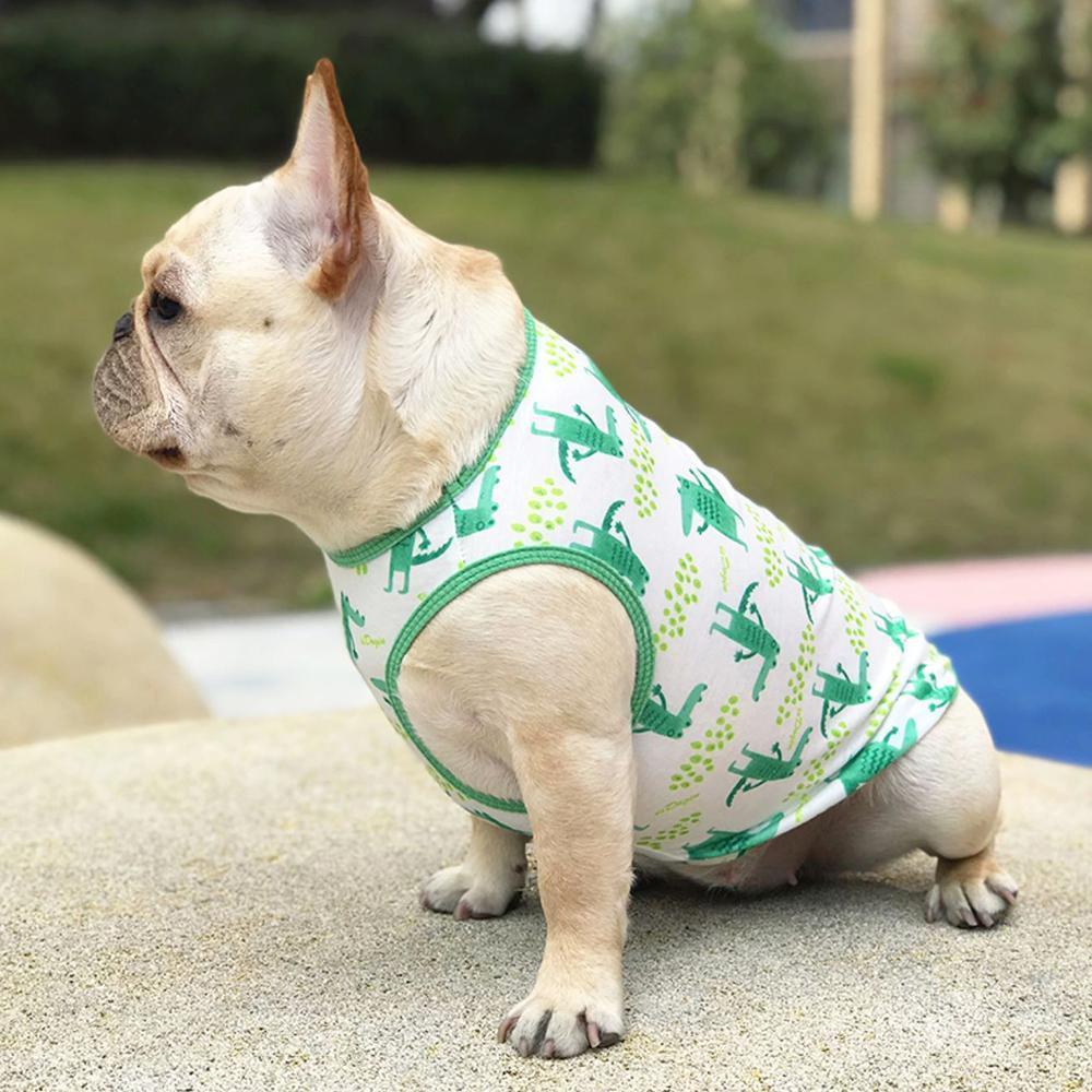 Dog Pink Flamingo Vest Shirt for Fat Bulldogs - Frenchiely