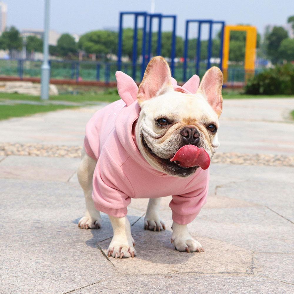 Dog Piggy Costume Pink Hoodie with Tail for Small Dogs - Frenchiely