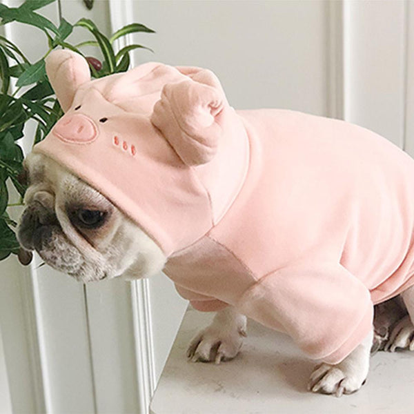 Pink Piggy Dog Costume Hoodies for Small Dogs - Frenchiely
