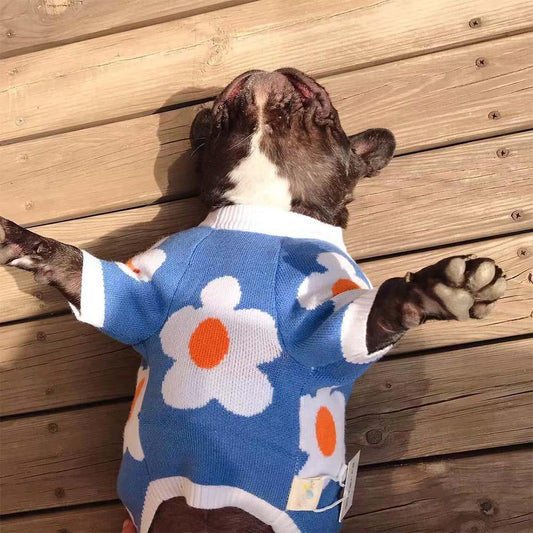 Dog Floral Sweater Pullover - Frenchiely