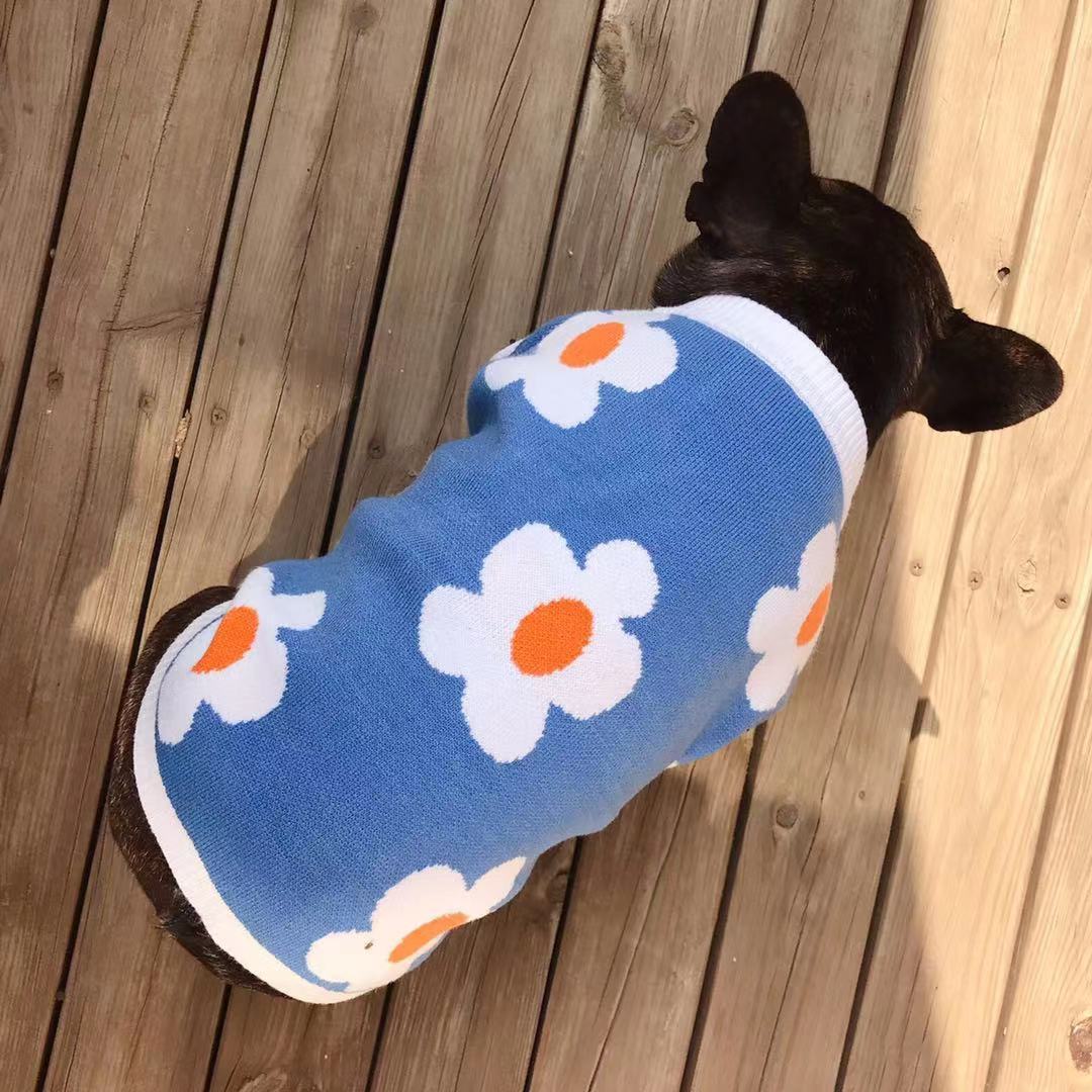 Dog Floral Sweater Pullover - Frenchiely