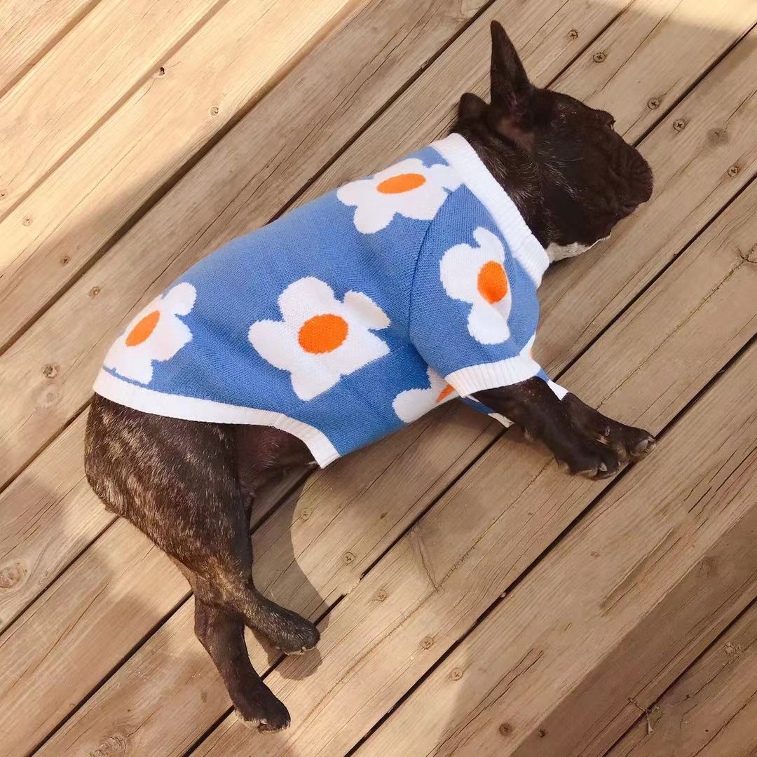 Dog Floral Sweater Pullover - Frenchiely