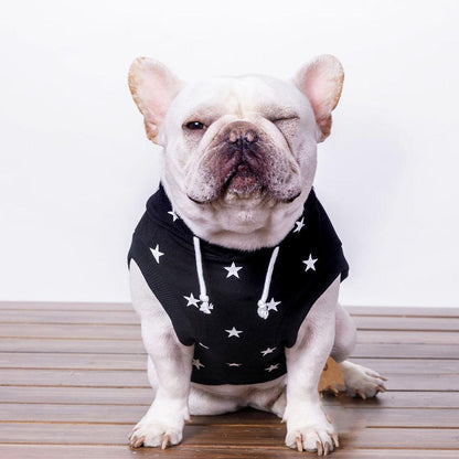 Cheap Dog Sweatshirt Hoodie Vest with Stars - Frenchiely