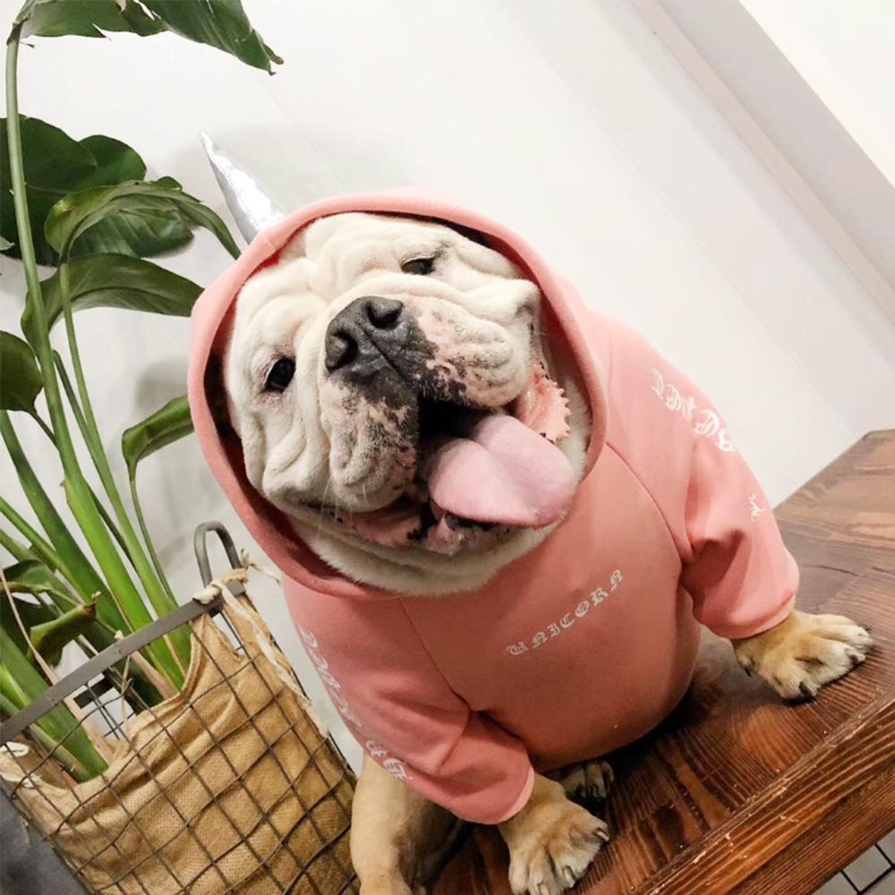 Cute Pink Unicorn Hoodie for Girl Bulldogs - Frenchiely