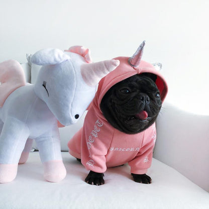 Cute Pink Unicorn Hoodie for Girl Bulldogs - Frenchiely