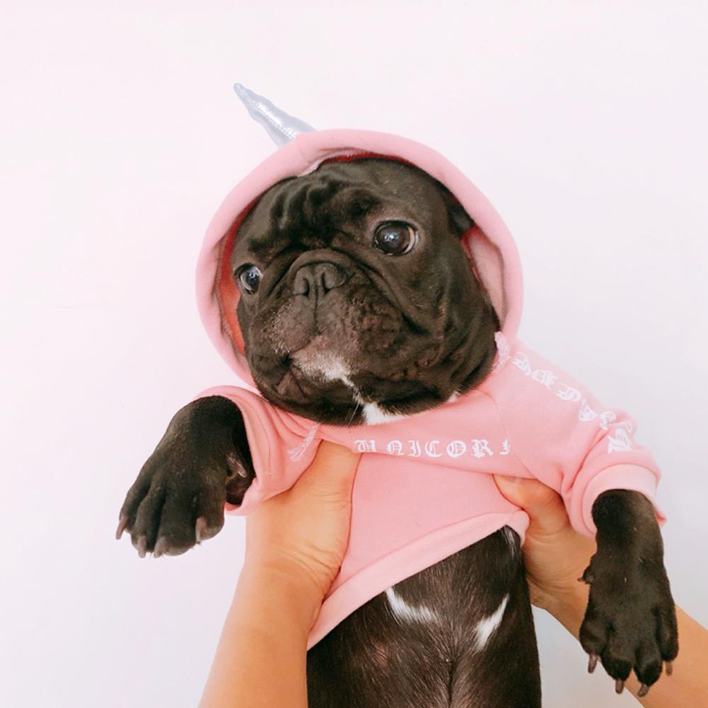 Cute Pink Unicorn Hoodie for Girl Bulldogs - Frenchiely