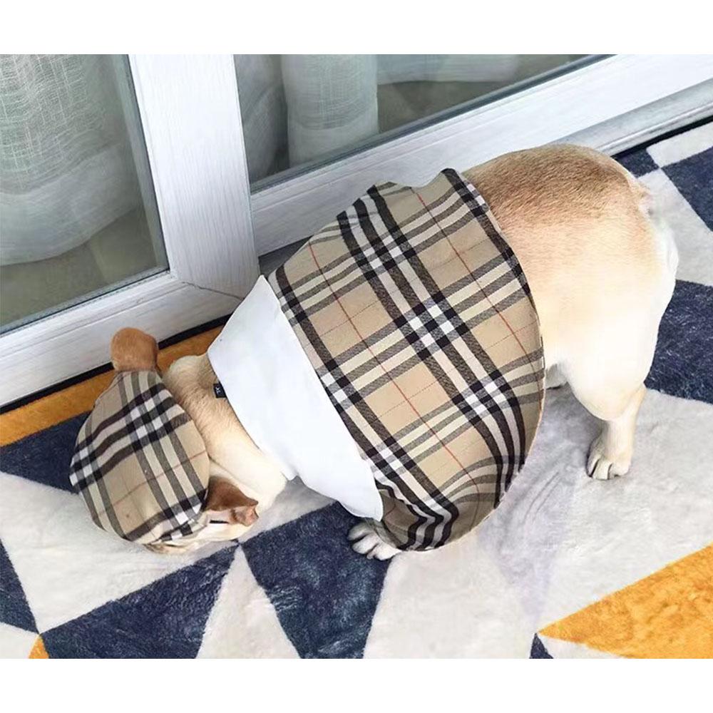 Dog Plaid Winter Cloak with Beret - Frenchiely