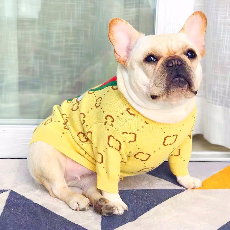 Frenchie Dog Sweater Yellow Pullover - Frenchiely