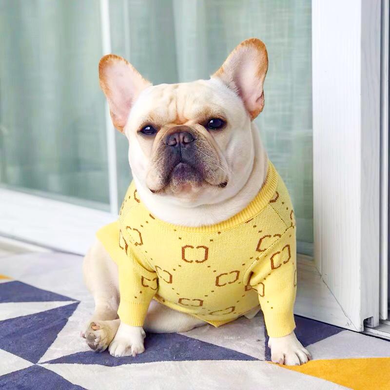 Frenchie Dog Sweater Yellow Pullover - Frenchiely