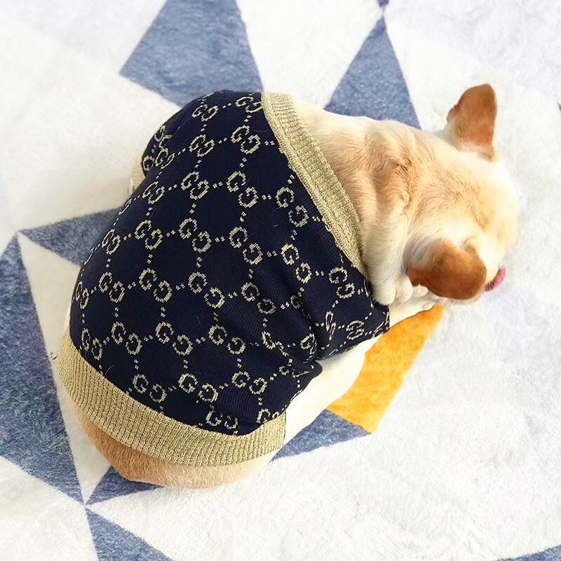 French Bulldog Puppy Sweaters Dark Black & Golden - Frenchiely