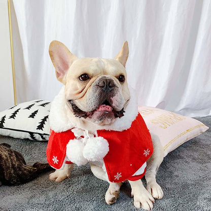 santa costume for dog Christmas cloak for small dogs - Frenchiely