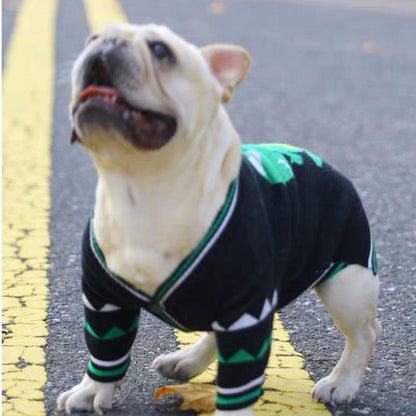 Cartoon Dinosaur Bulldog Sweater Knitting Pattern - Frenchiely