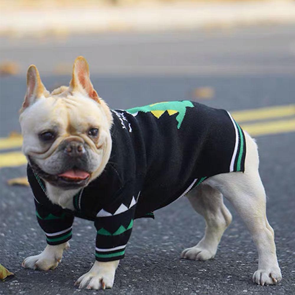 Cartoon Dinosaur Bulldog Sweater Knitting Pattern - Frenchiely