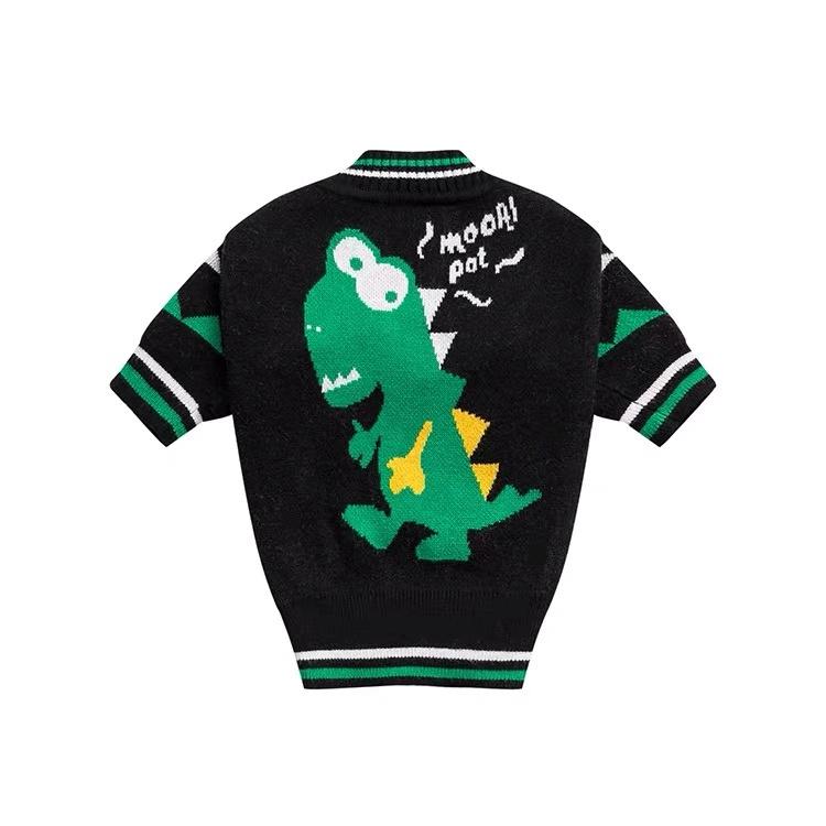 Cartoon Dinosaur Bulldog Sweater Knitting Pattern - Frenchiely