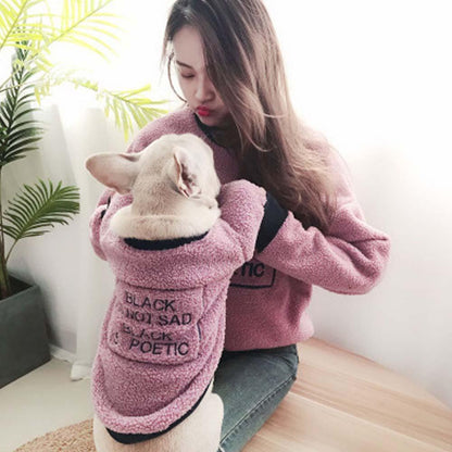Warm Fluffy Winter Dog Matching Outfits - Frenchiely