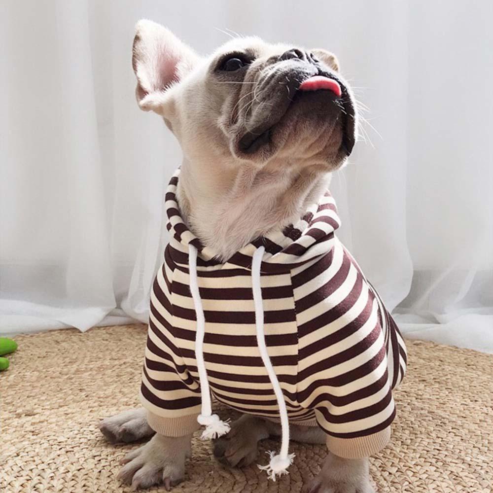 Stripe Dog Hoodie Coat for French Bulldog - Frenchiely