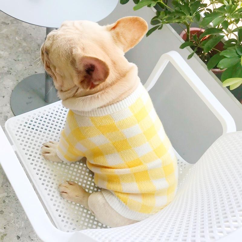 Dog Plaid Sweater Pullovers - Frenchiely