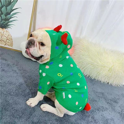 French Bulldogs Christmas Reindeer Sweater Clothes BY FRENCHIELY