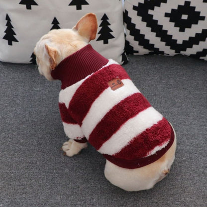 Striped Turtleneck Sweater for Bulldogs - Frenchiely