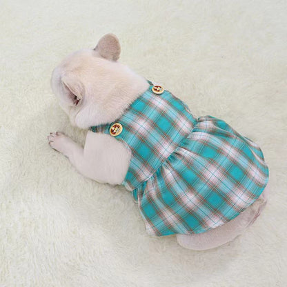 Dog Buffalo Plaid Dress - Frenchiely