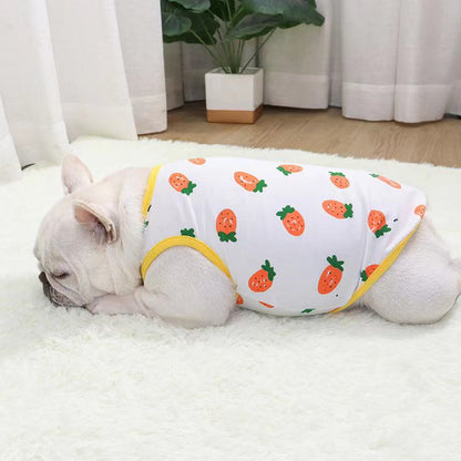 Dog Cute Cartoon Carrots Cotton Shirt Vest for Medium Dogs
