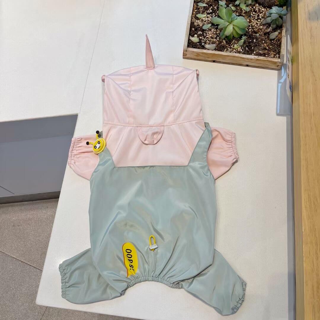 Frenchiely dog cartoon unicorn raincoat jacket