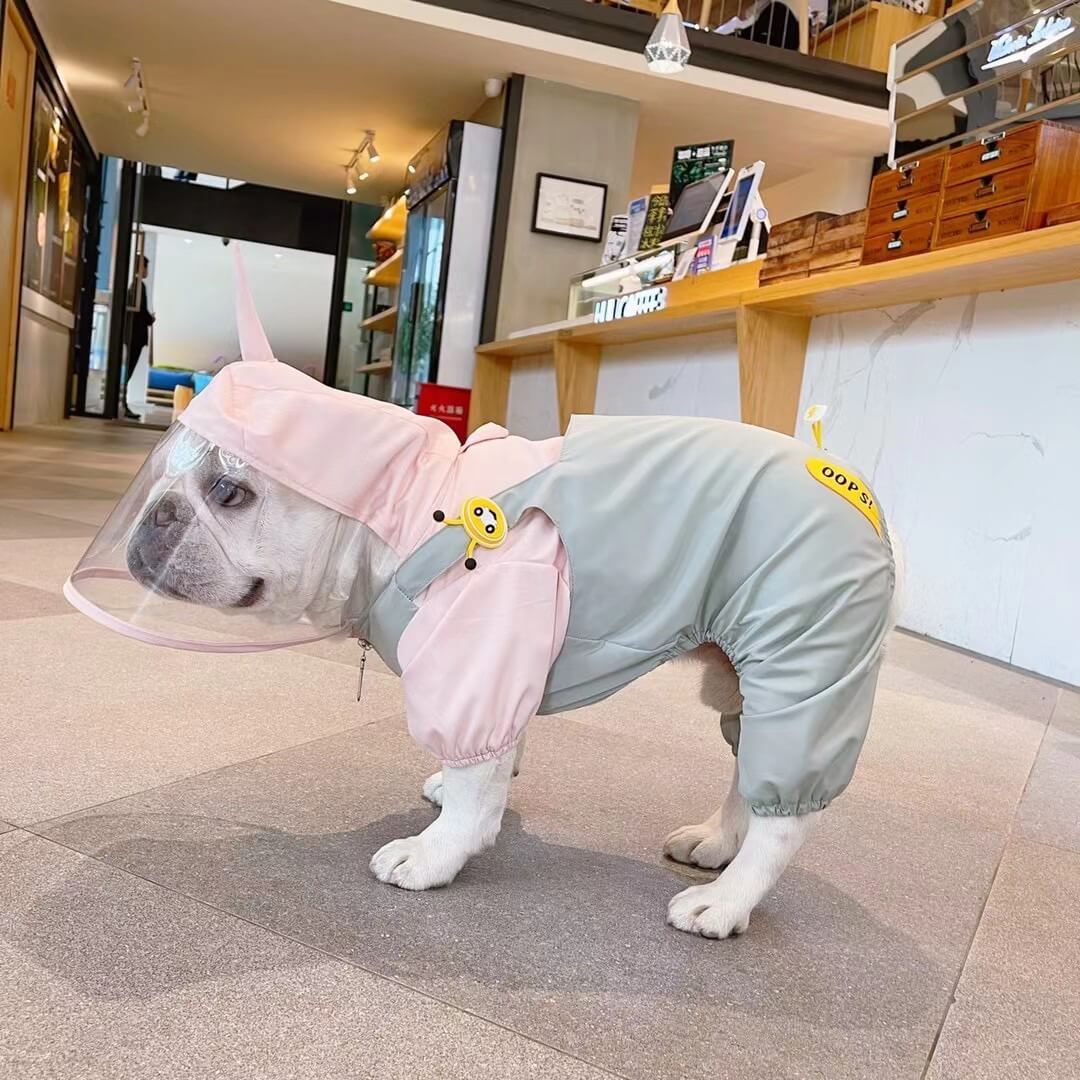 Frenchiely dog cartoon unicorn raincoat jacket